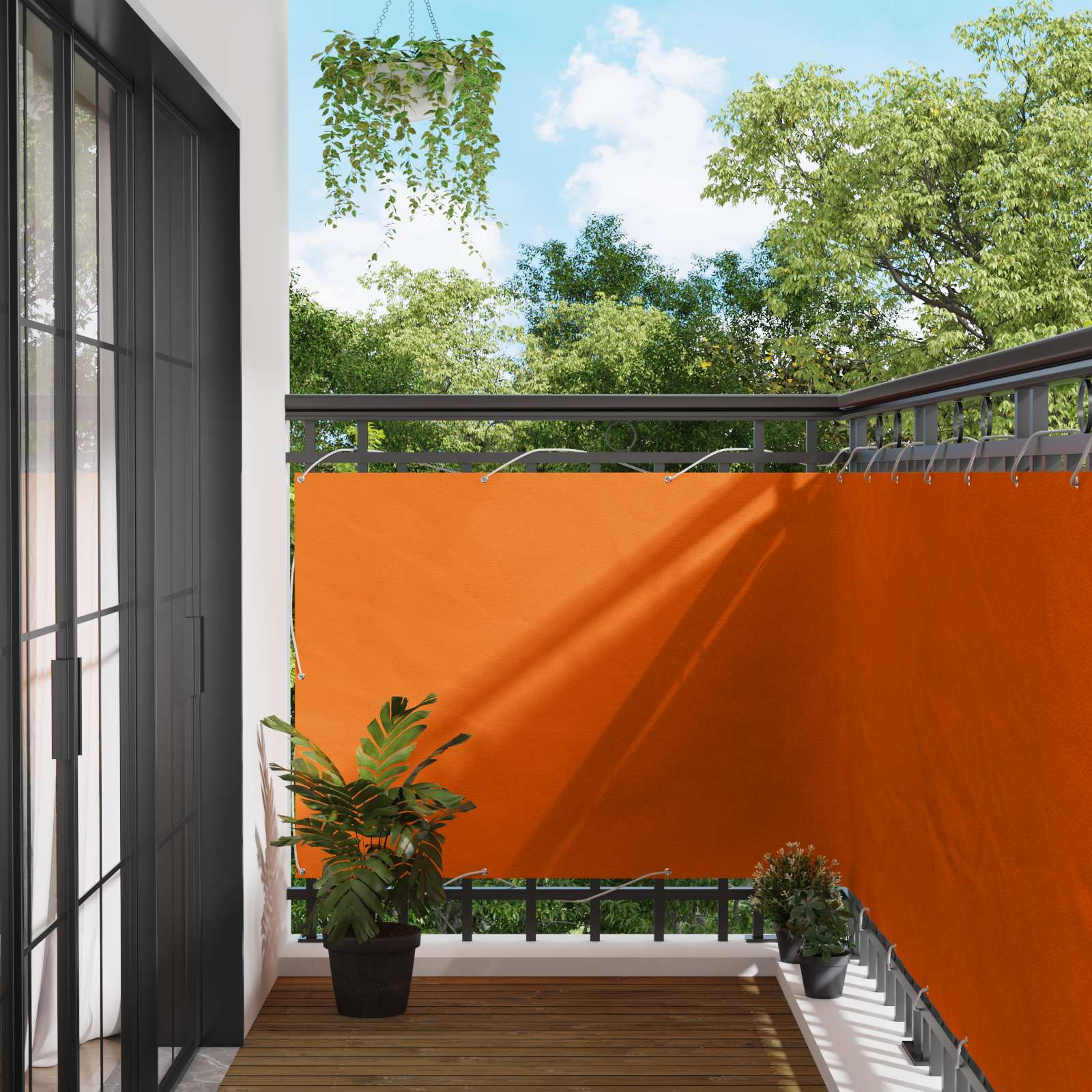 Altan skærm i oxford stof - orange 110 × 500 cm