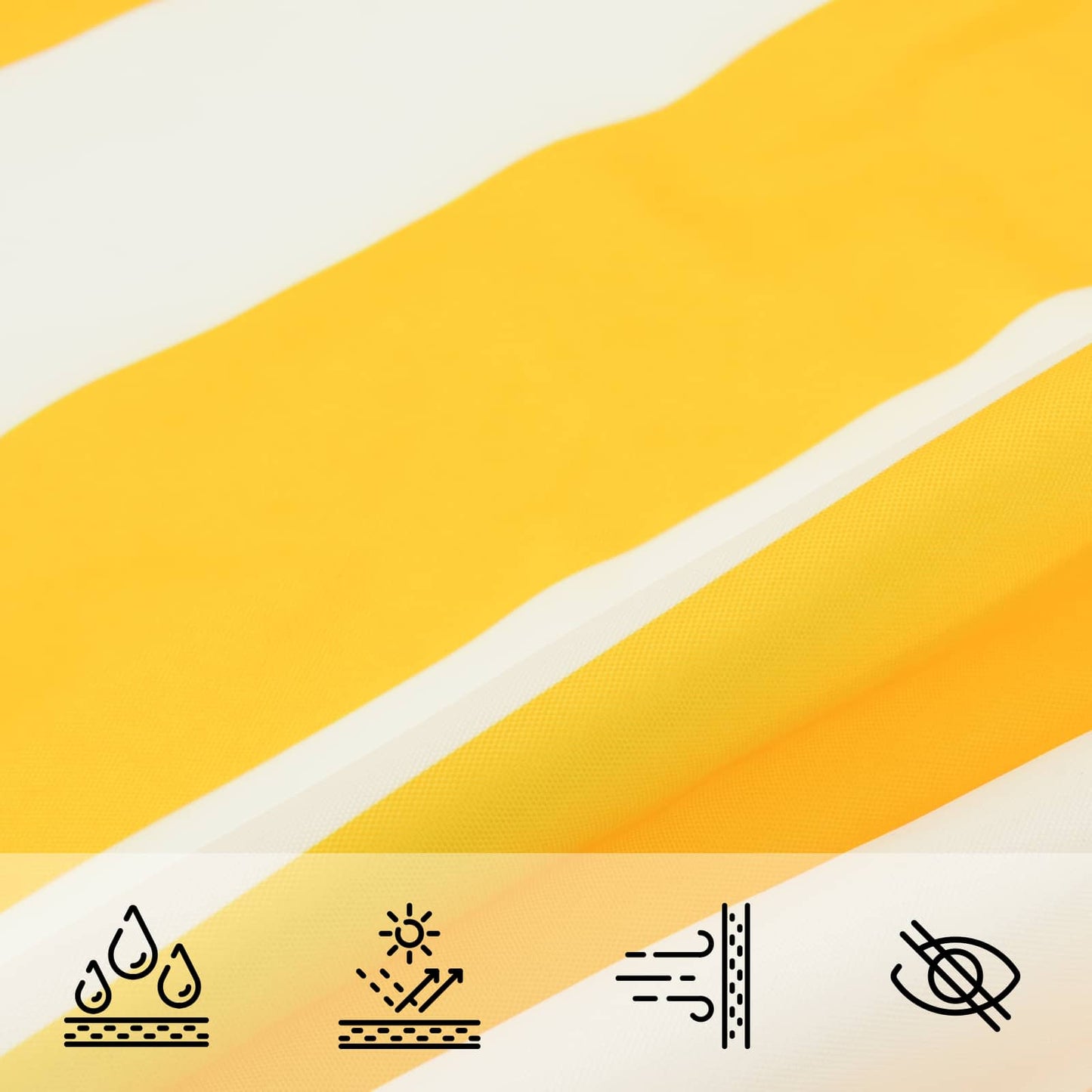 Solskygge sejl Gul og Hvid 5 x 5 m 100% polyester Oxford