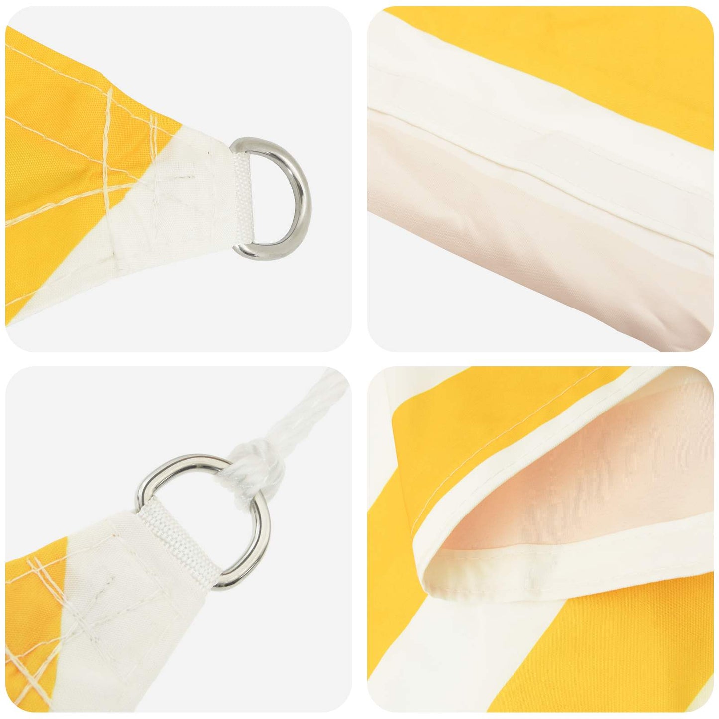 Solskygge sejl Gul og Hvid 4,5 × 3 m 100% polyester Oxford