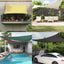 Solskygge sejl Gul og Hvid 6 x 5 m 100% polyester Oxford