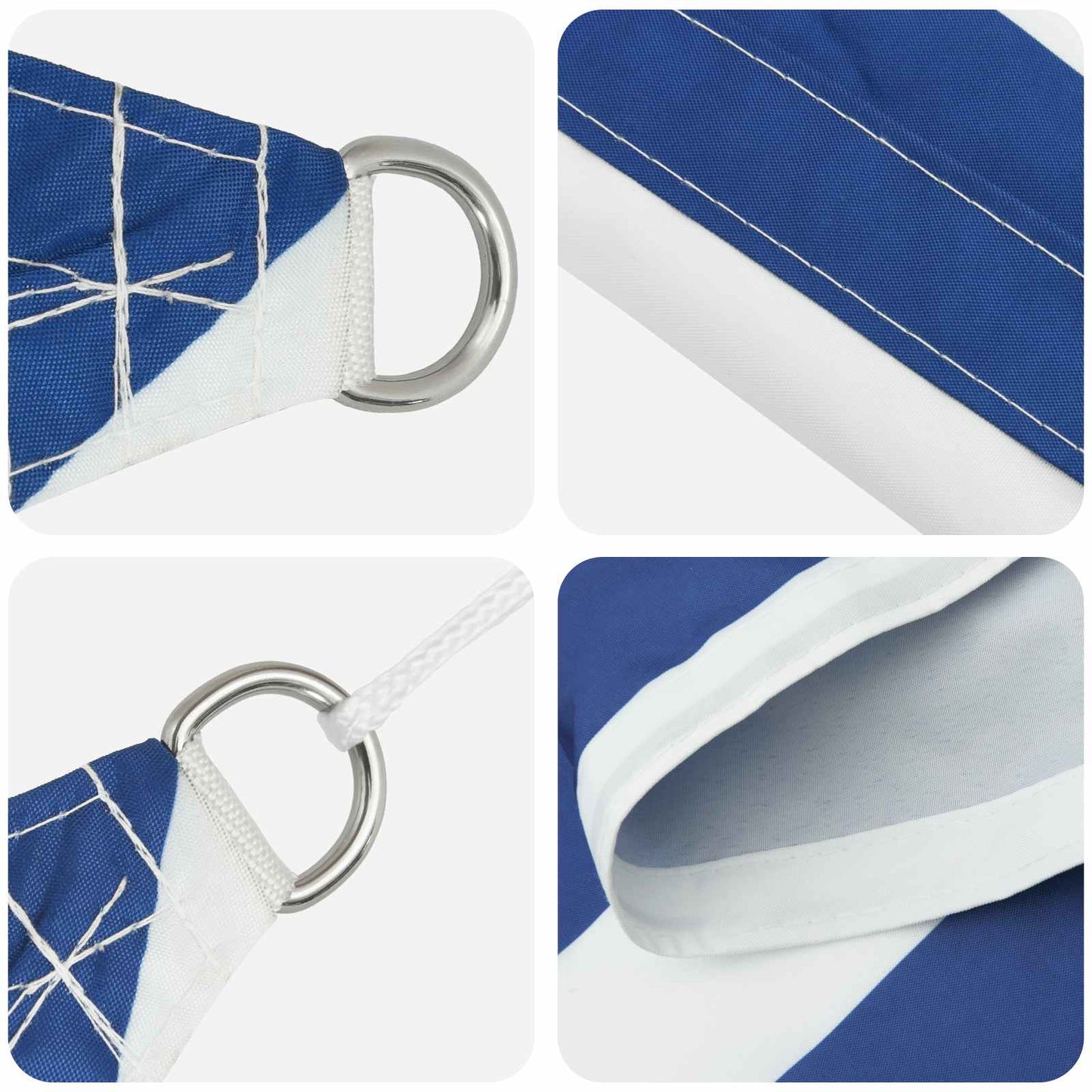 Solskygge sejl Blå og Hvid 5 x 2,5 m 100% polyester Oxford