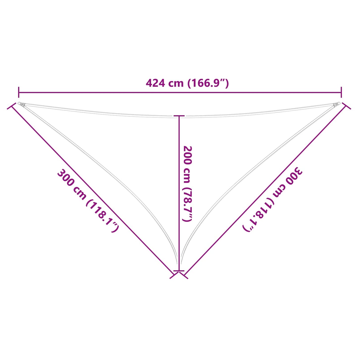 Solskygge sejl Orange og Brun 3 x 3 x 4,24 m