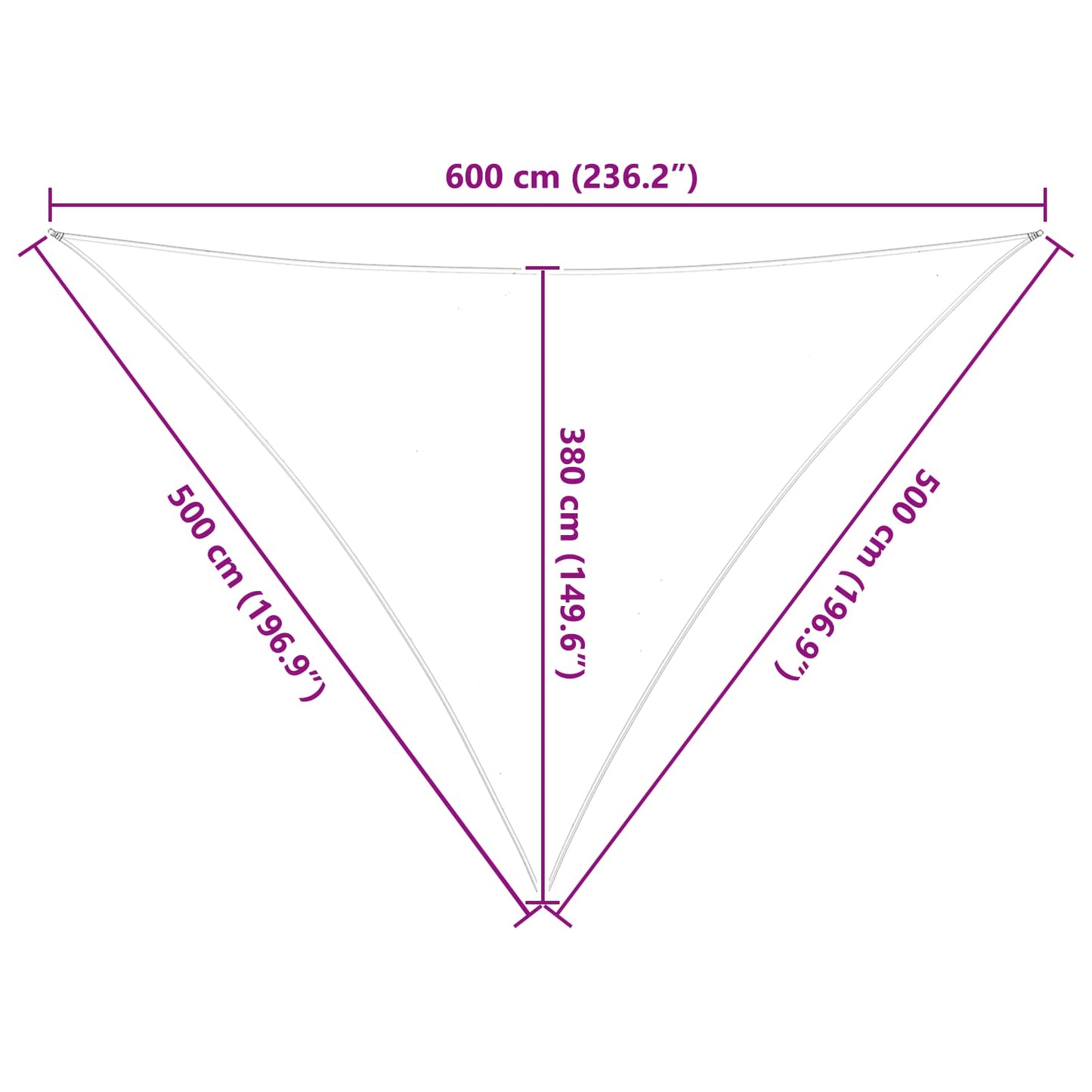 Solskygge sejl Gul og Hvid 5 x 5 x 6 m 100% polyester Oxford