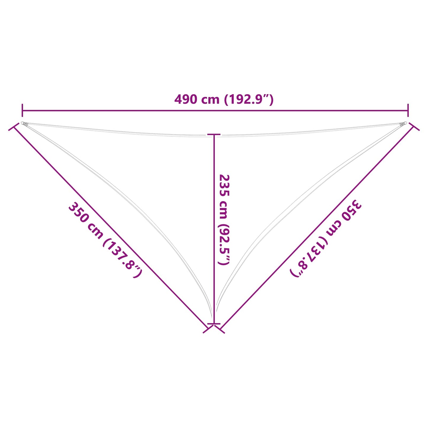 Solskygge sejl Blå og Hvid 3,5 x 3,5 x 4,9 m