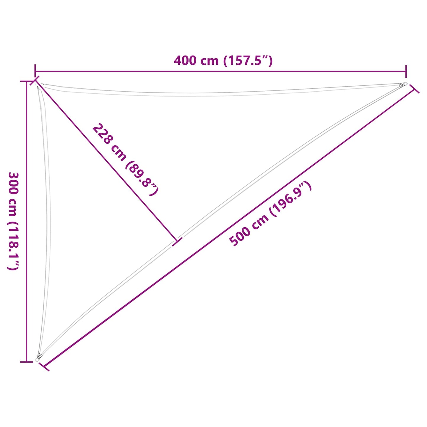Solskygge sejl Lys Grå og Hvid 3 x 4 x 5 m