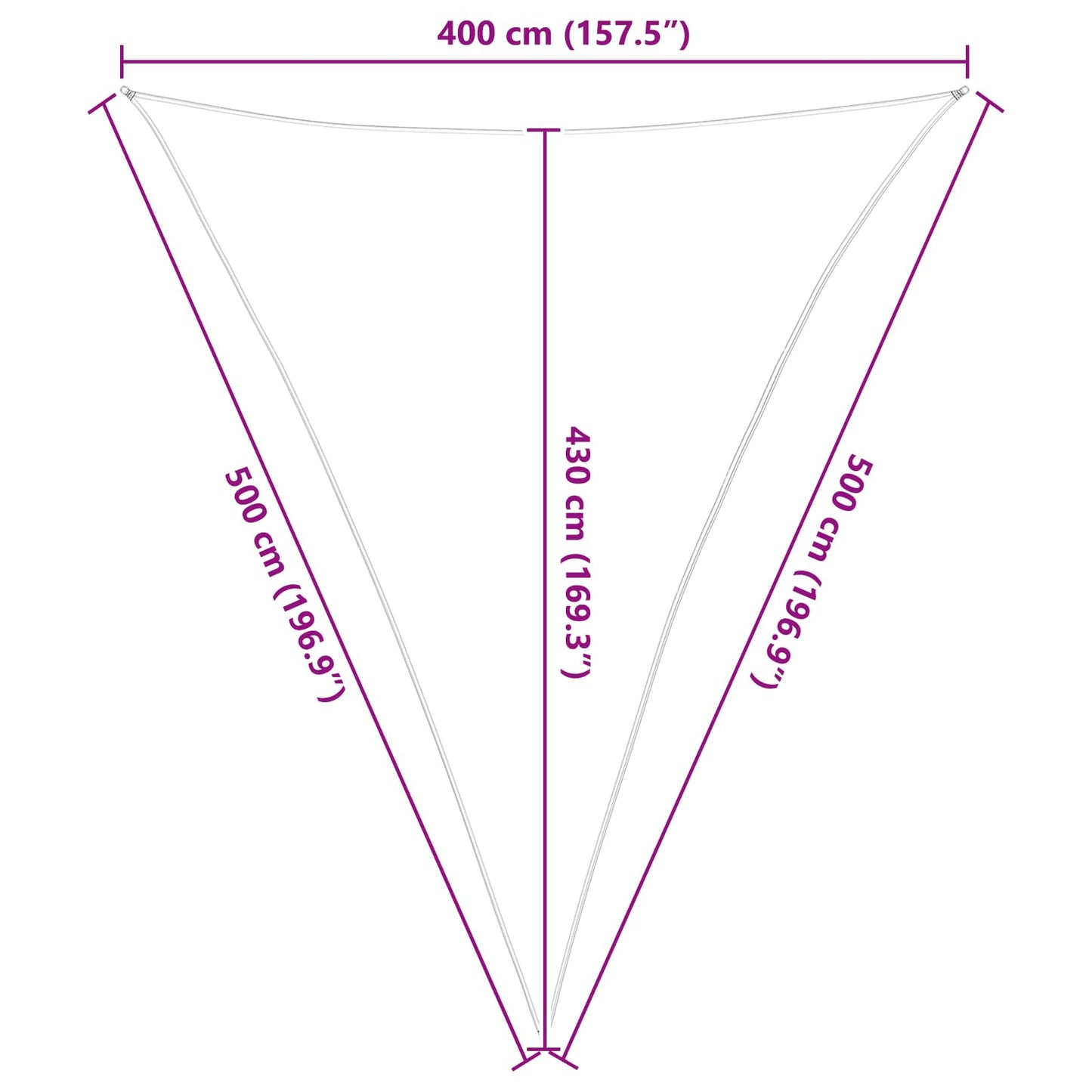 Solskygge sejl Lys Grå og Hvid 4 x 5 x 5 m