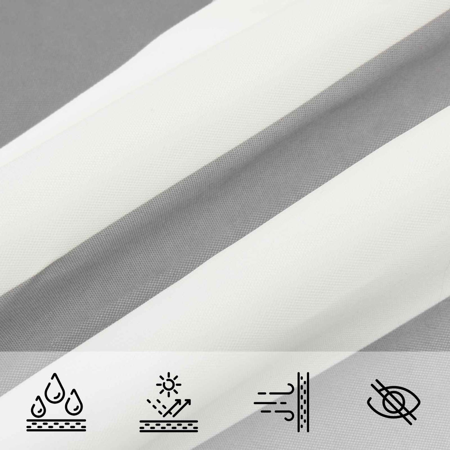 Solskygge sejl Lys Grå og Hvid 4 x 5 x 6,4 m
