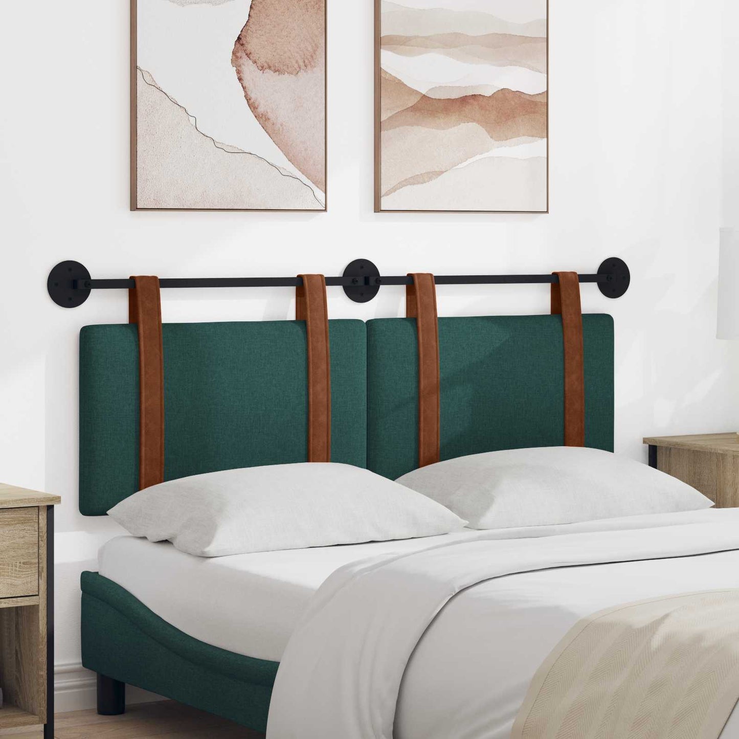 Hængende Hovedgavl Ensfarvet Mørkegrøn 130 x 55 x 5 cm Antik PU