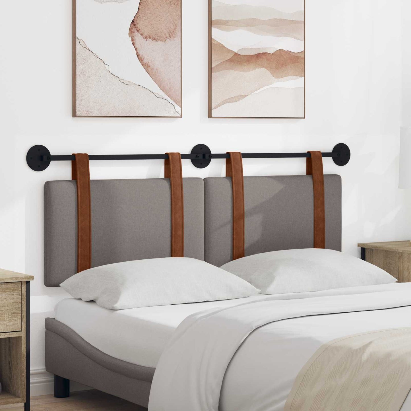 Hængende Hovedgavl Vægmonteret Gråbrun 150 x 55 x 5 cm Antik PU