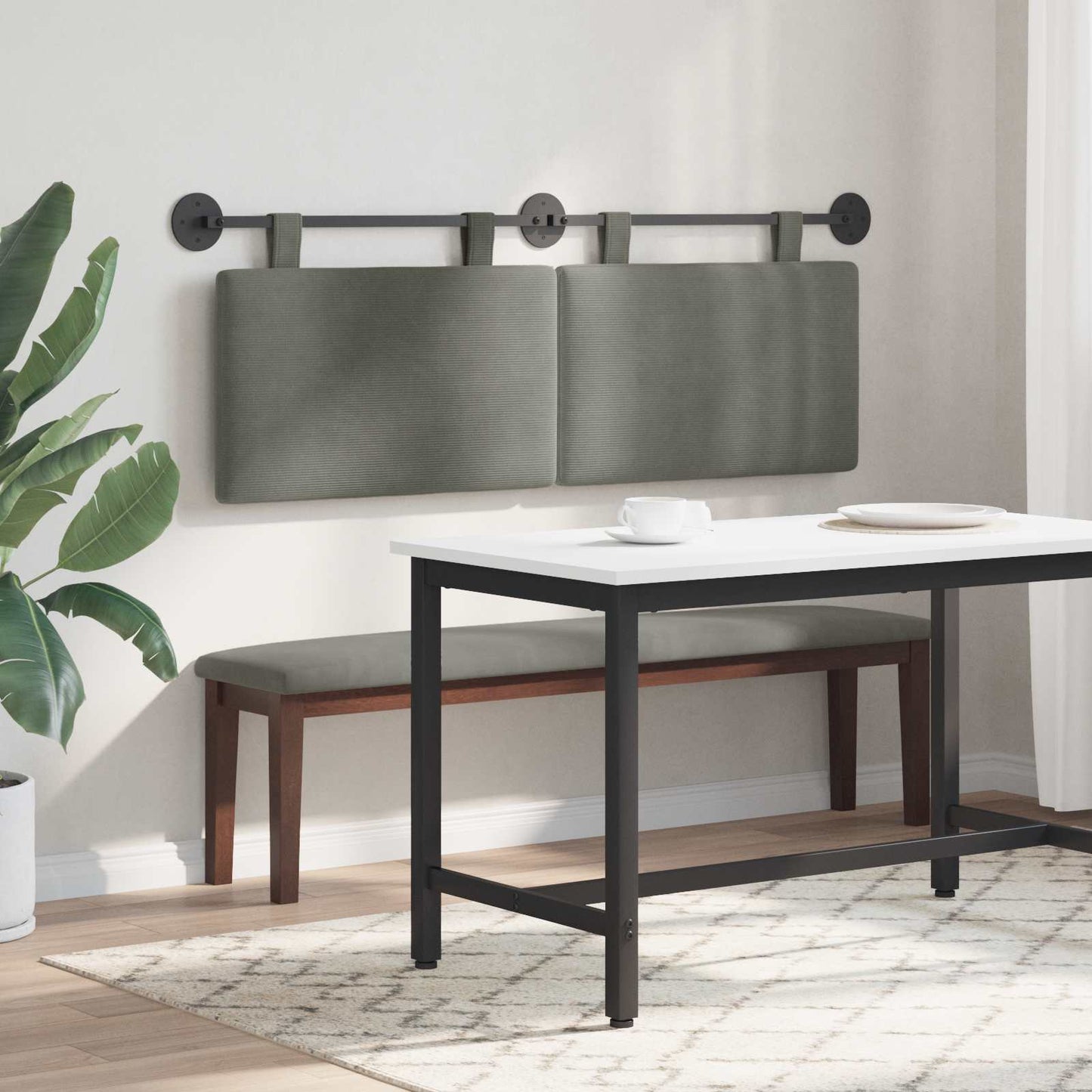 Hængende sengegavl Velourstof