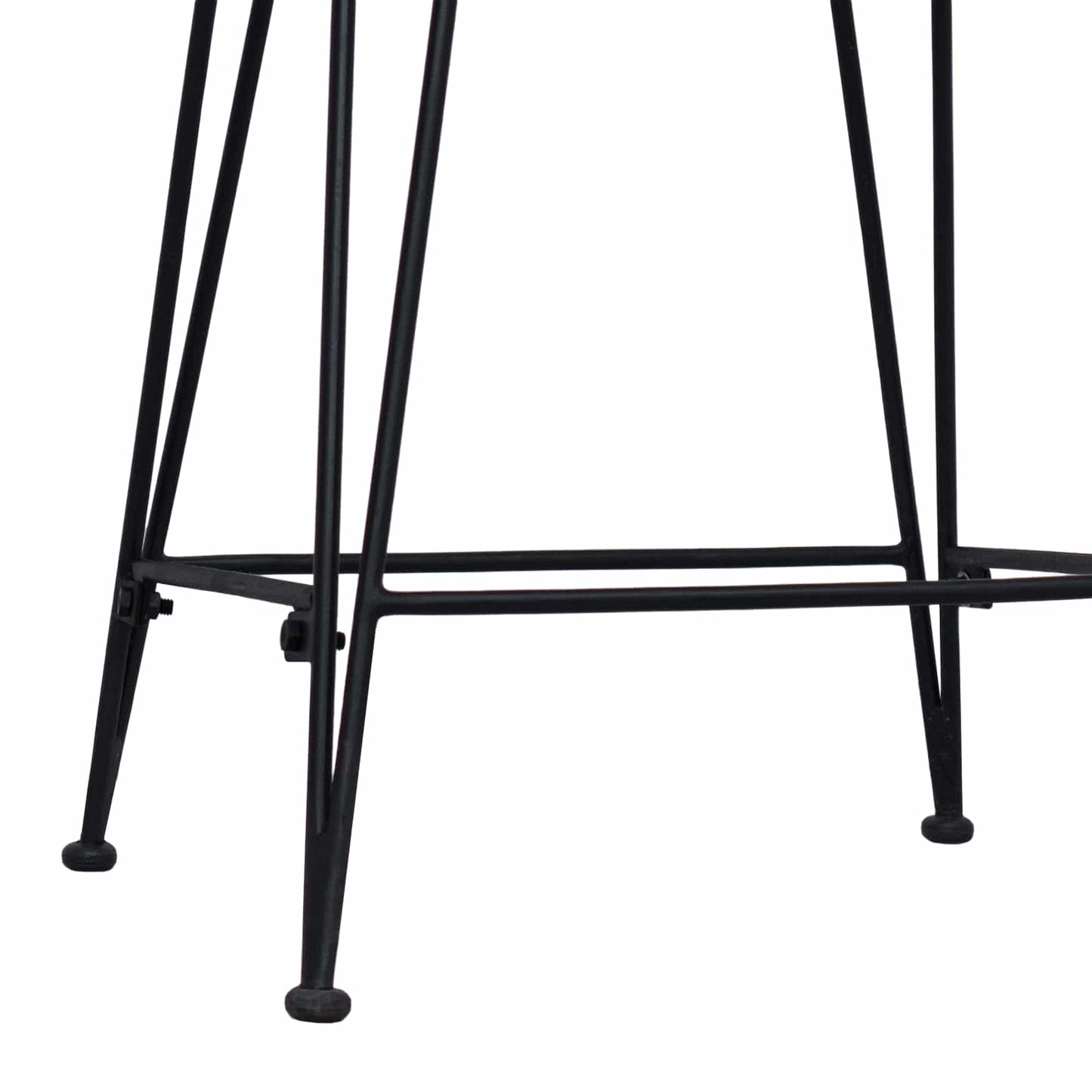 Barbænk 2 pcs Sort 44 x 45 x 76 cm Rattan og Stål