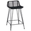 Barbænk 2 pcs Sort 44 x 45 x 76 cm Rattan og Stål