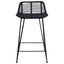Barbænk 2 pcs Sort 44 x 45 x 76 cm Rattan og Stål