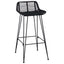 Barbænk 2 pcs Sort 44 x 46 x 91 cm Rattan og Stål