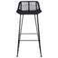 Barbænk 2 pcs Sort 44 x 46 x 91 cm Rattan og Stål