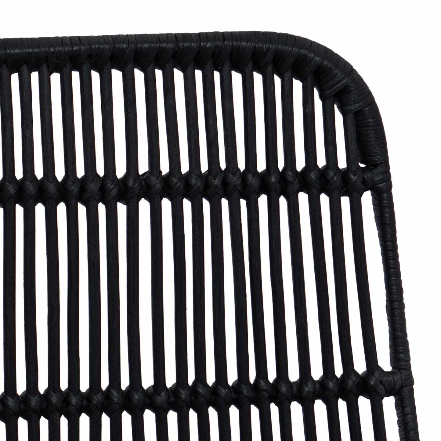 Spisestol 2 pcs Sort 41 x 55 x 85 cm Rattan og Stål