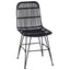 Spisestol 2 pcs Sort 41 x 55 x 85 cm Rattan og Stål