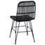 Spisestol 2 pcs Sort 41 x 55 x 85 cm Rattan og Stål
