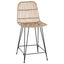 Barbænk 2 pcs Naturfarvet 44 x 54 x 96 cm Rattan og Stål