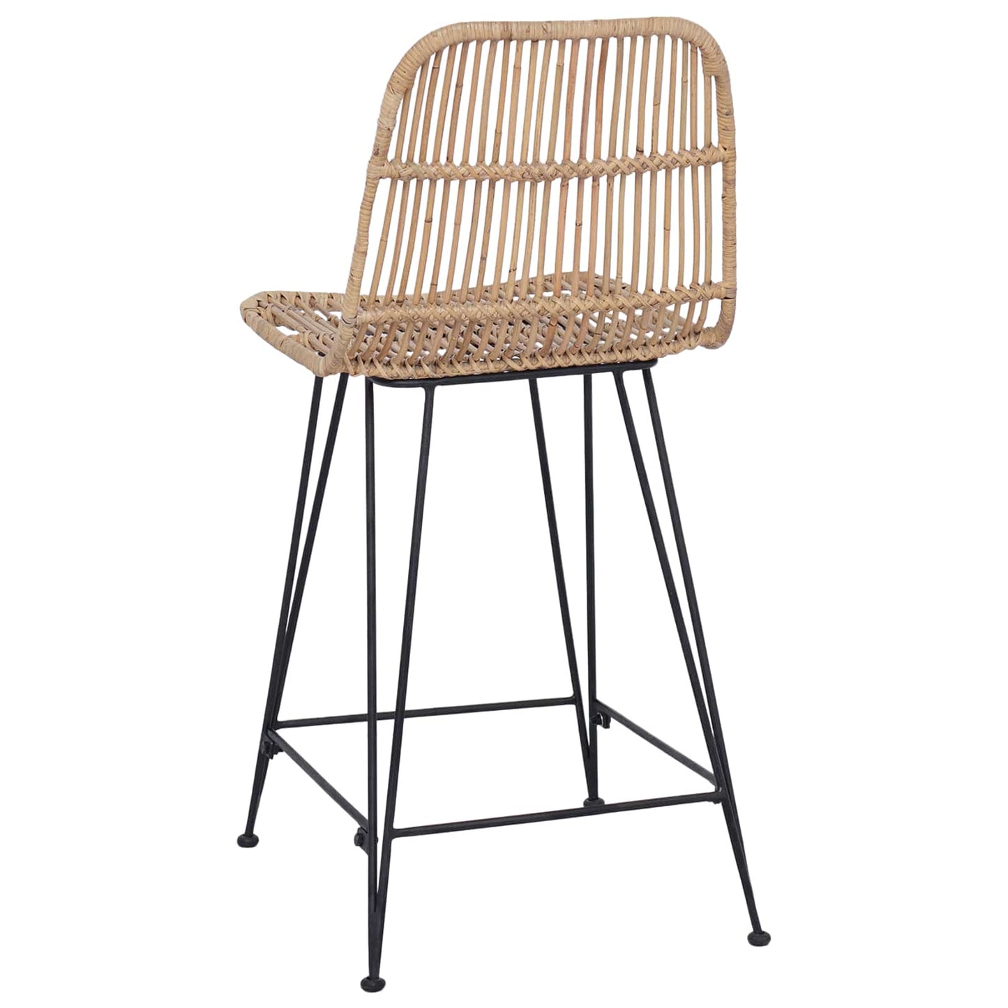 Barbænk 2 pcs Naturfarvet 44 x 54 x 96 cm Rattan og Stål