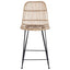 Barbænk 2 pcs Naturfarvet 44 x 54 x 96 cm Rattan og Stål