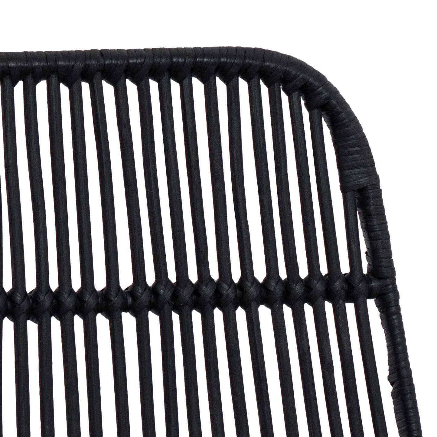 Barbænk 2 pcs Sort 44 x 54 x 96 cm Rattan og Stål