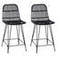 Barbænk 2 pcs Sort 44 x 54 x 96 cm Rattan og Stål