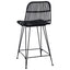 Barbænk 2 pcs Sort 44 x 54 x 96 cm Rattan og Stål
