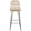 Barbænk 2 pcs Naturfarvet 44 x 55 x 109 cm Rattan og Stål