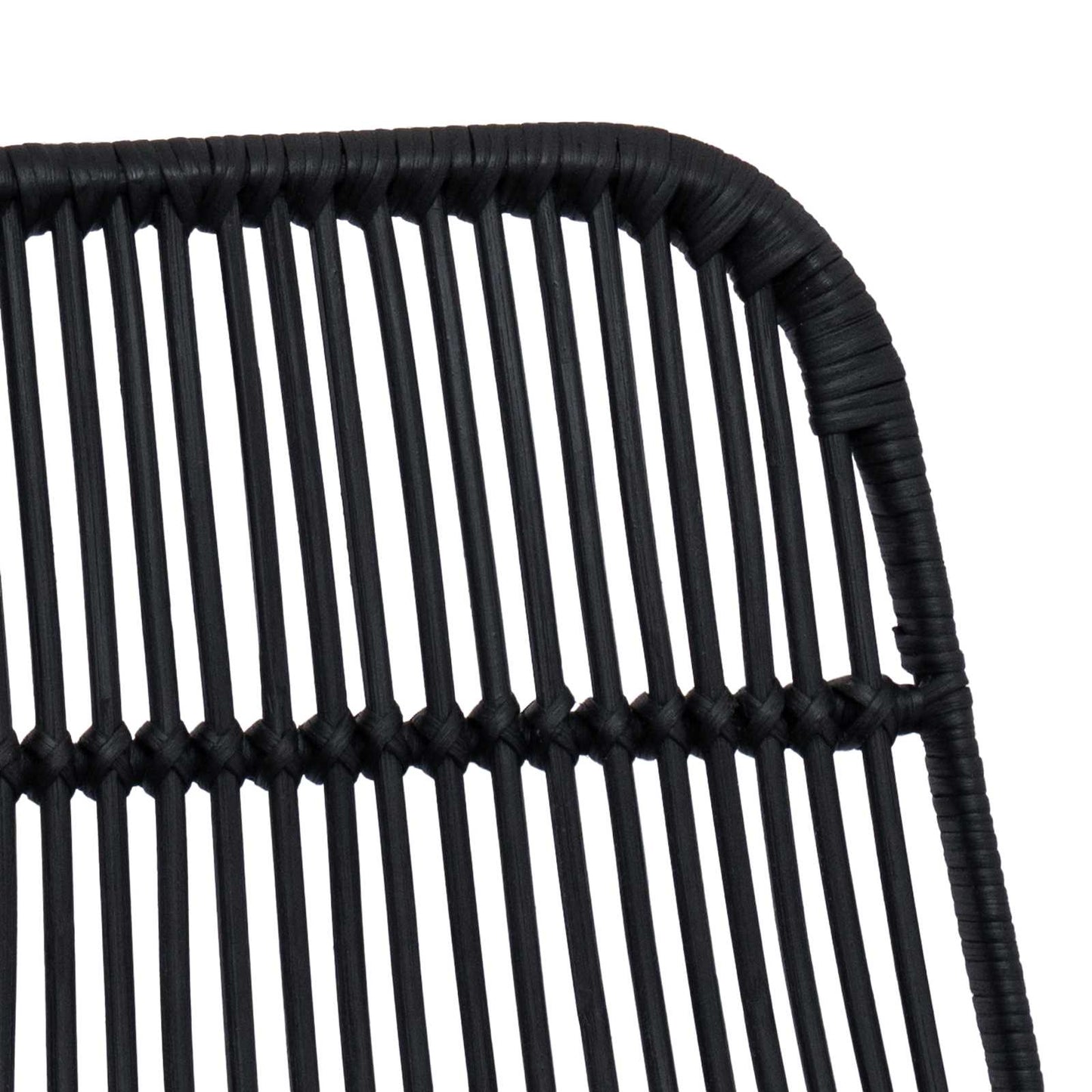 Barbænk 2 pcs Sort 44 x 55 x 109 cm Rattan og Stål