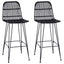 Barbænk 2 pcs Sort 44 x 55 x 109 cm Rattan og Stål