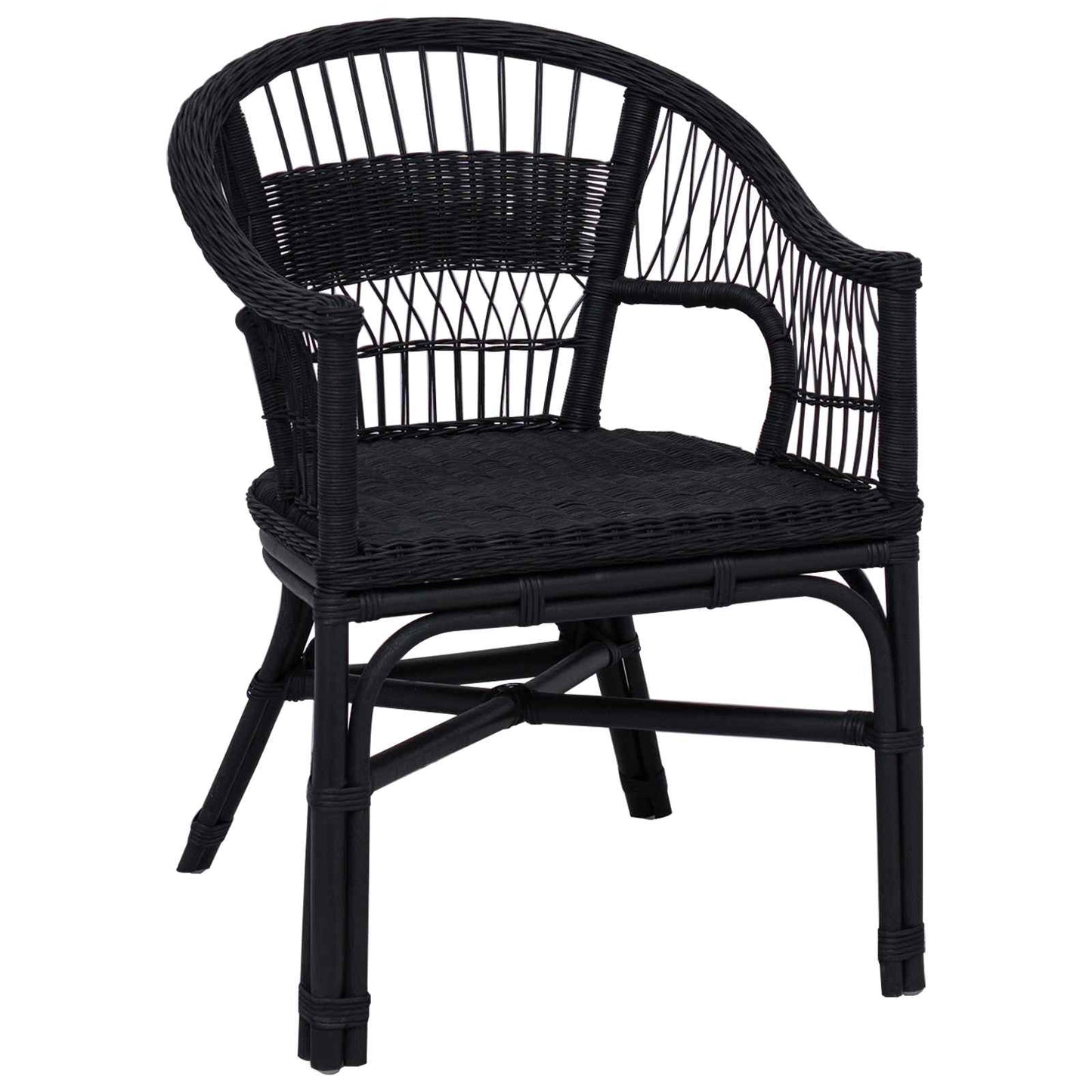 Staplestol Sort 60 x 60 x 81 cm Rattan