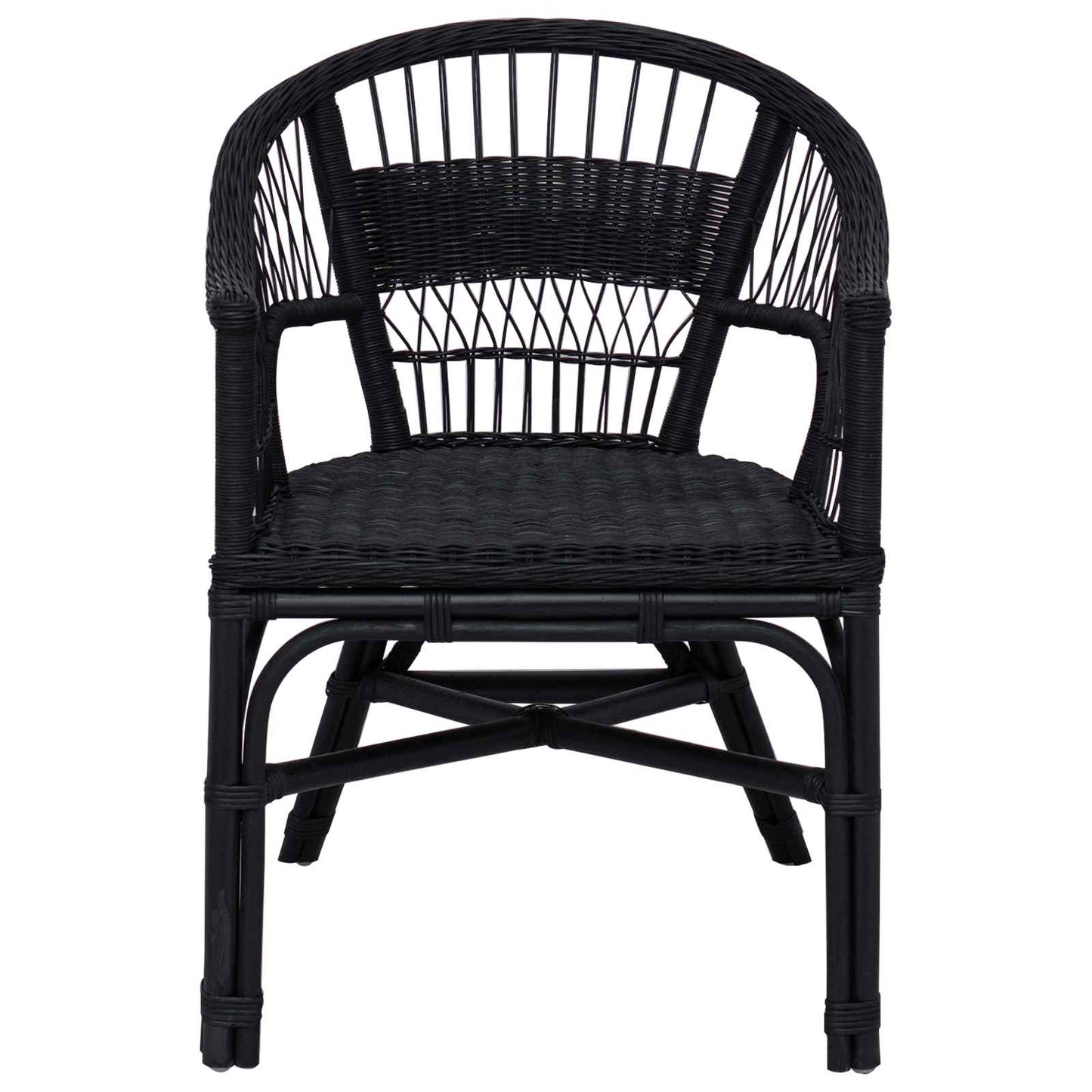 Staplestol Sort 60 x 60 x 81 cm Rattan