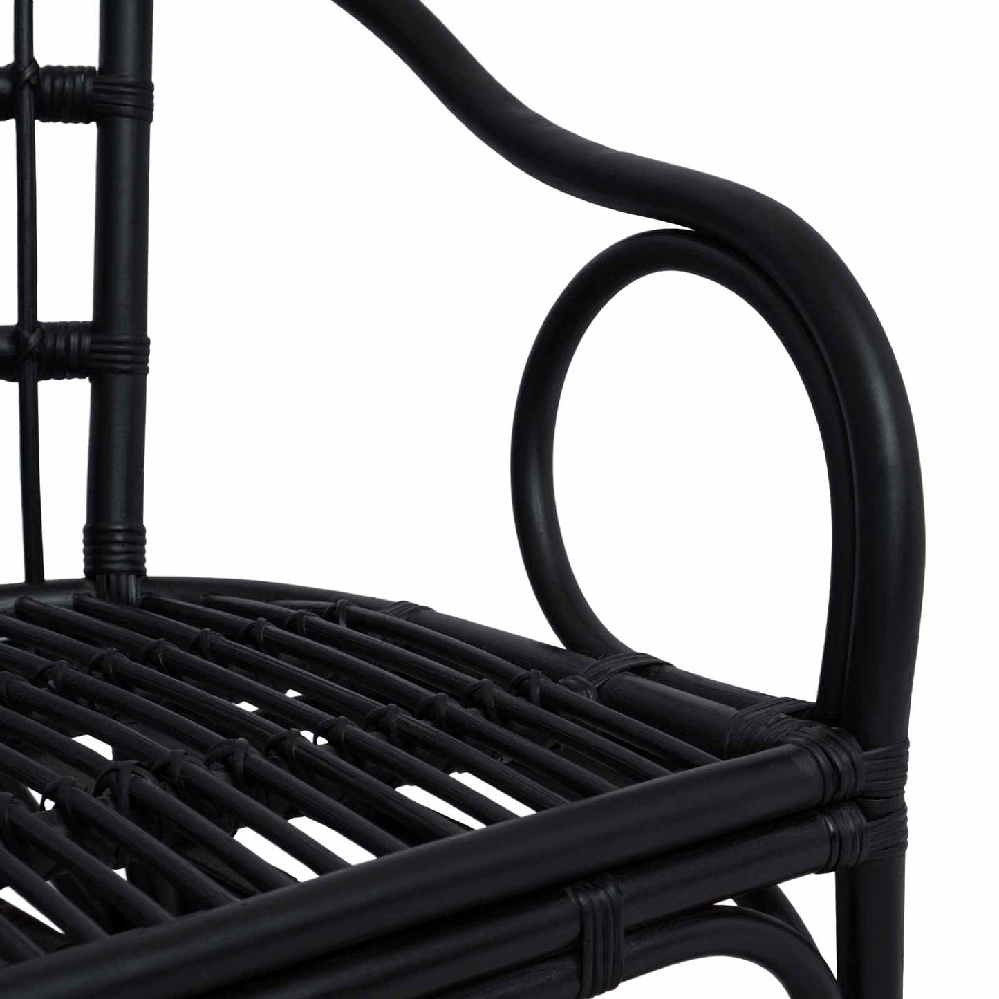 Staplestol Sort 58 x 60 x 81 cm Rattan