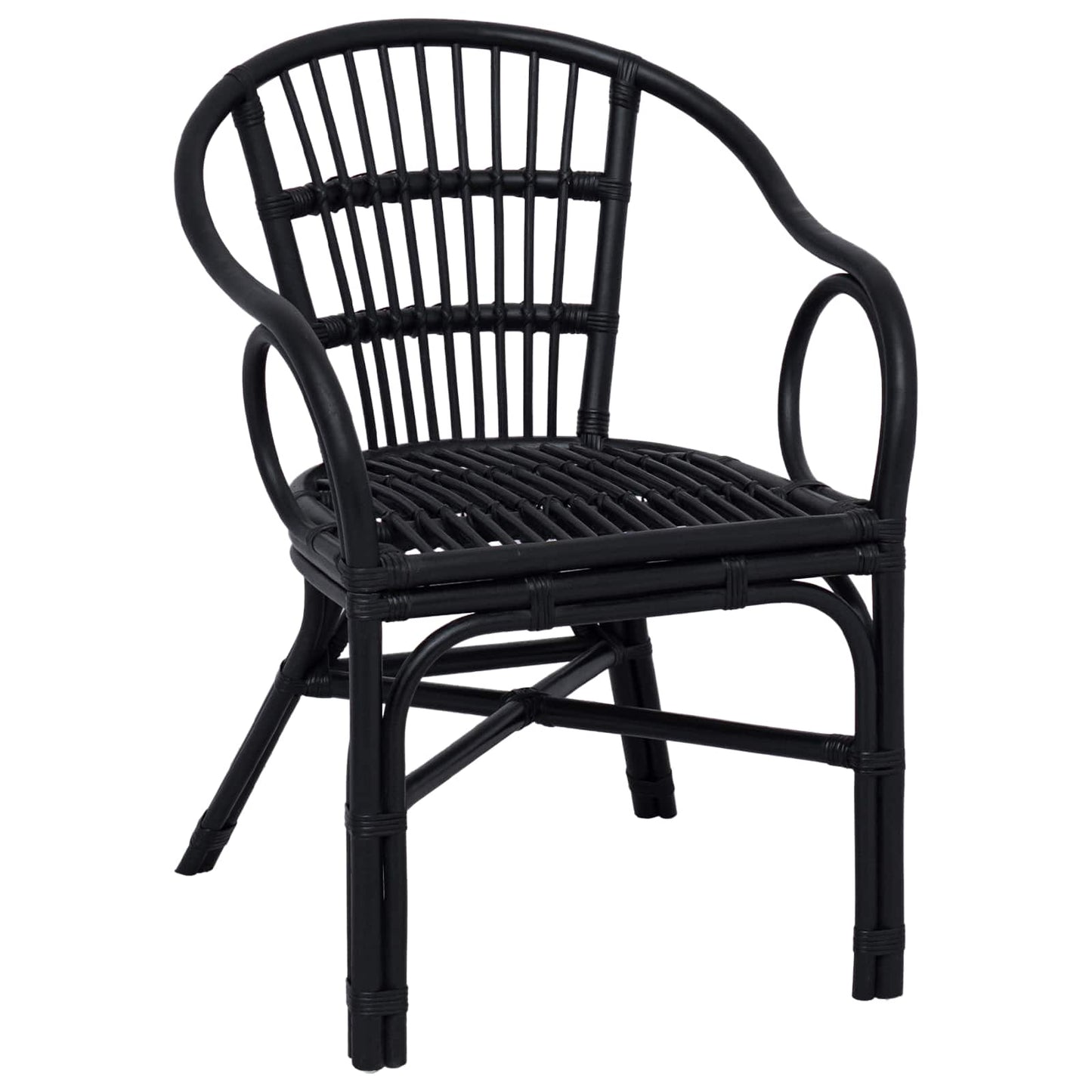 Staplestol Sort 58 x 60 x 81 cm Rattan