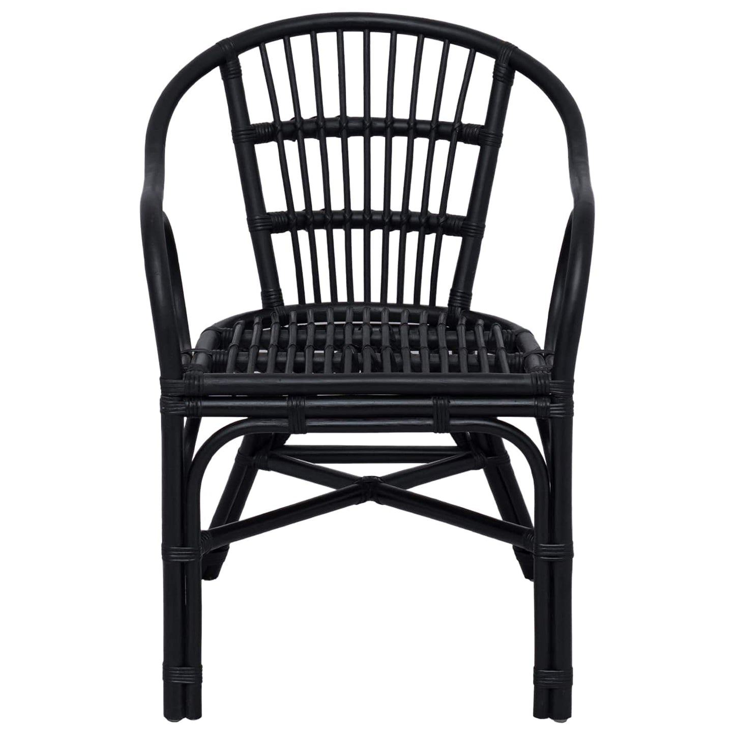 Staplestol Sort 58 x 60 x 81 cm Rattan