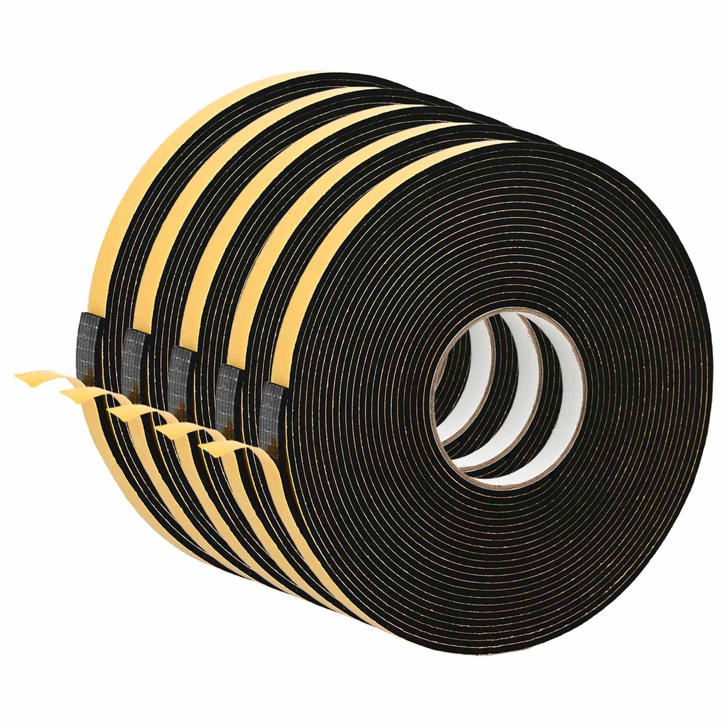 Selvklæbende skum tape 5 pcs Sort 10 mm x 10 m CR Skum