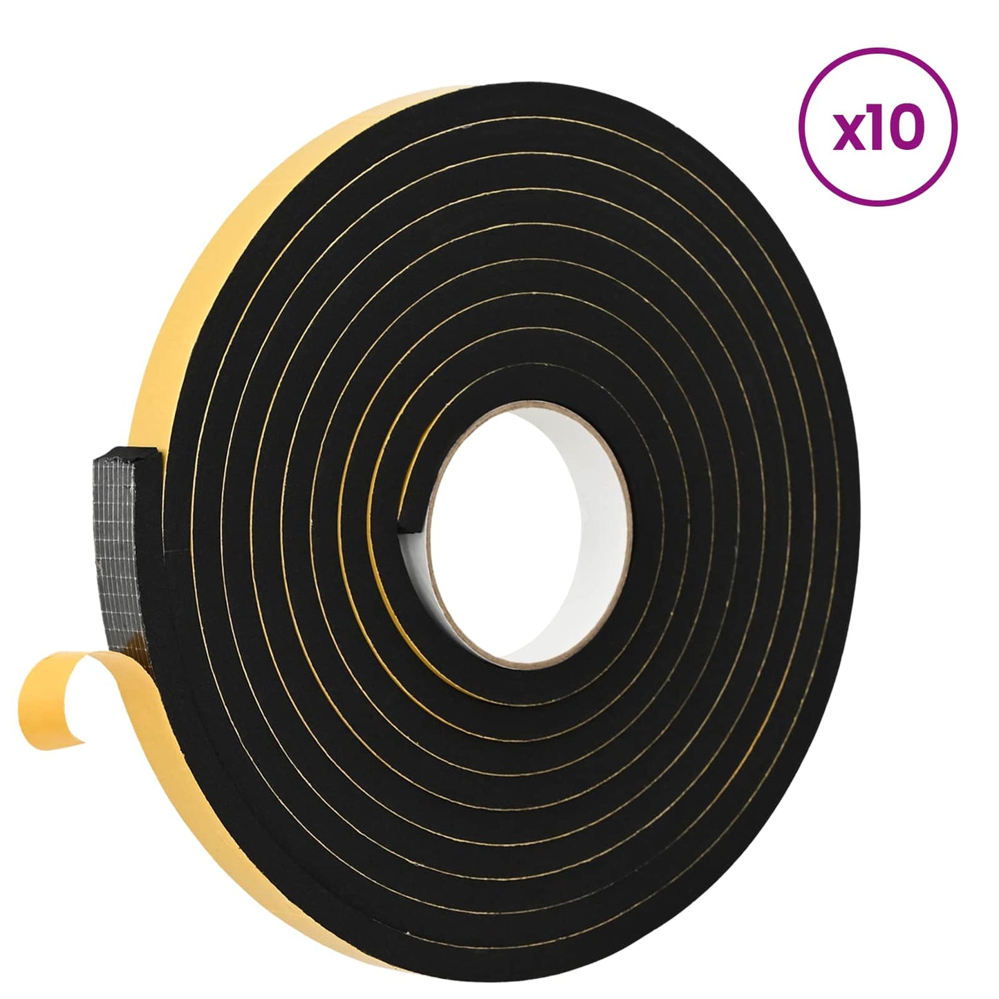Selvklæbende skum tape 10 pcs Sort 15mm x 5m CR Skum