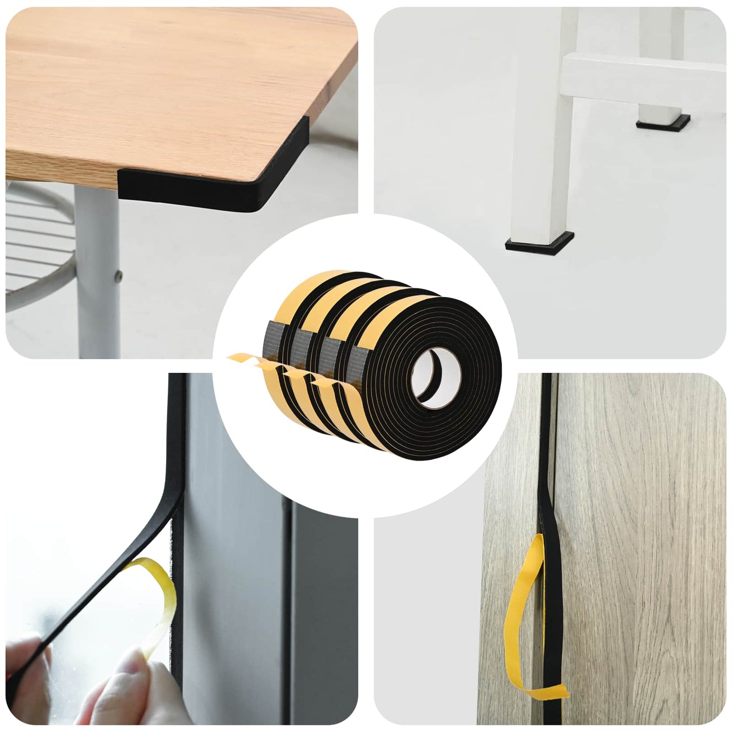 Selvklæbende skum tape 4 pcs Sort 30 mm x 5 m CR Skum