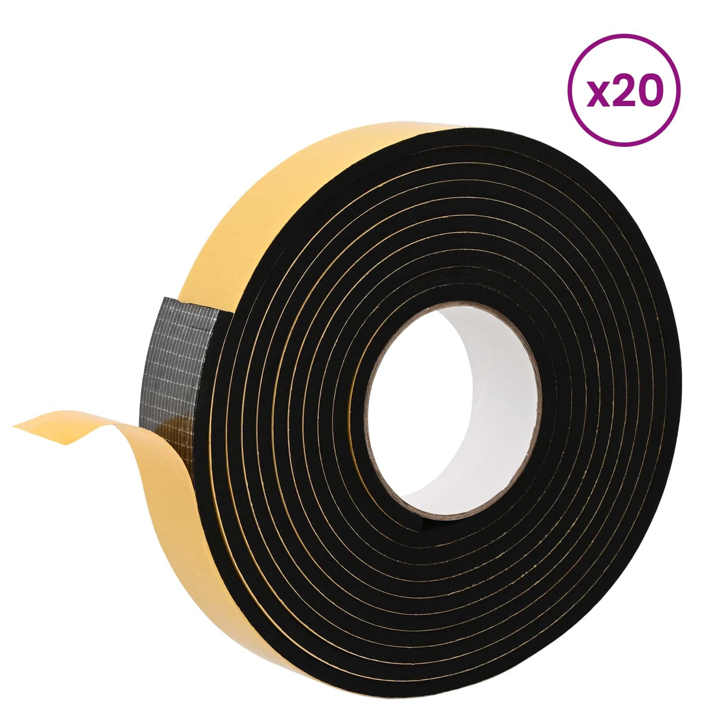 Selvklæbende skum tape 20 pcs Sort 30 mm x 5 m CR Skum