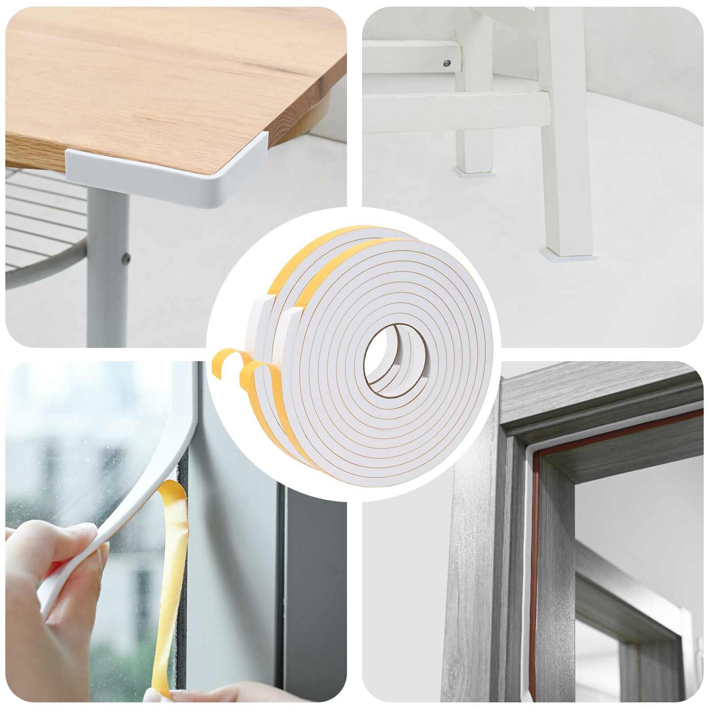 Selvklæbende skum tape 2 pcs Hvid 15mm x 5m CR Skum
