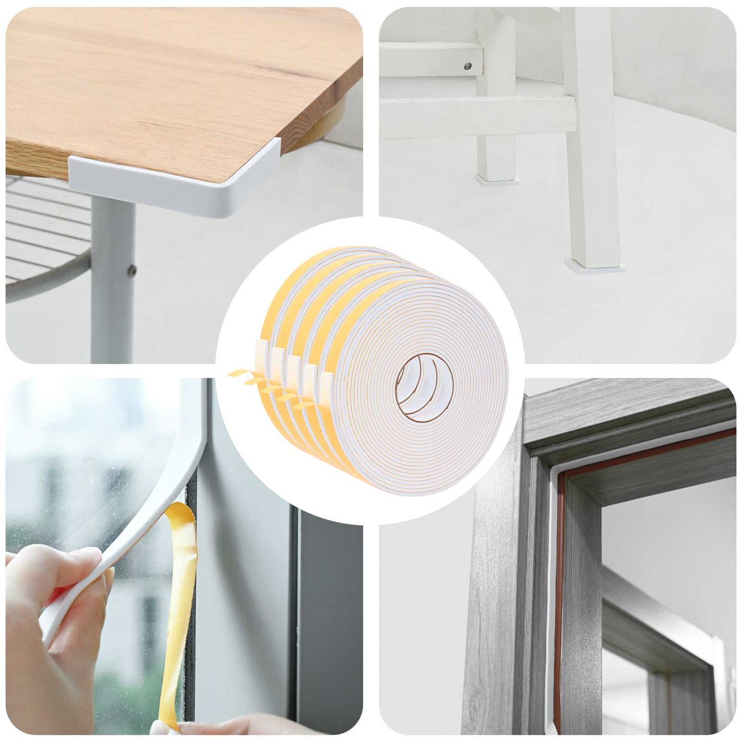 Selvklæbende skum tape 5 pcs Hvid 20mm x 10m CR Skum