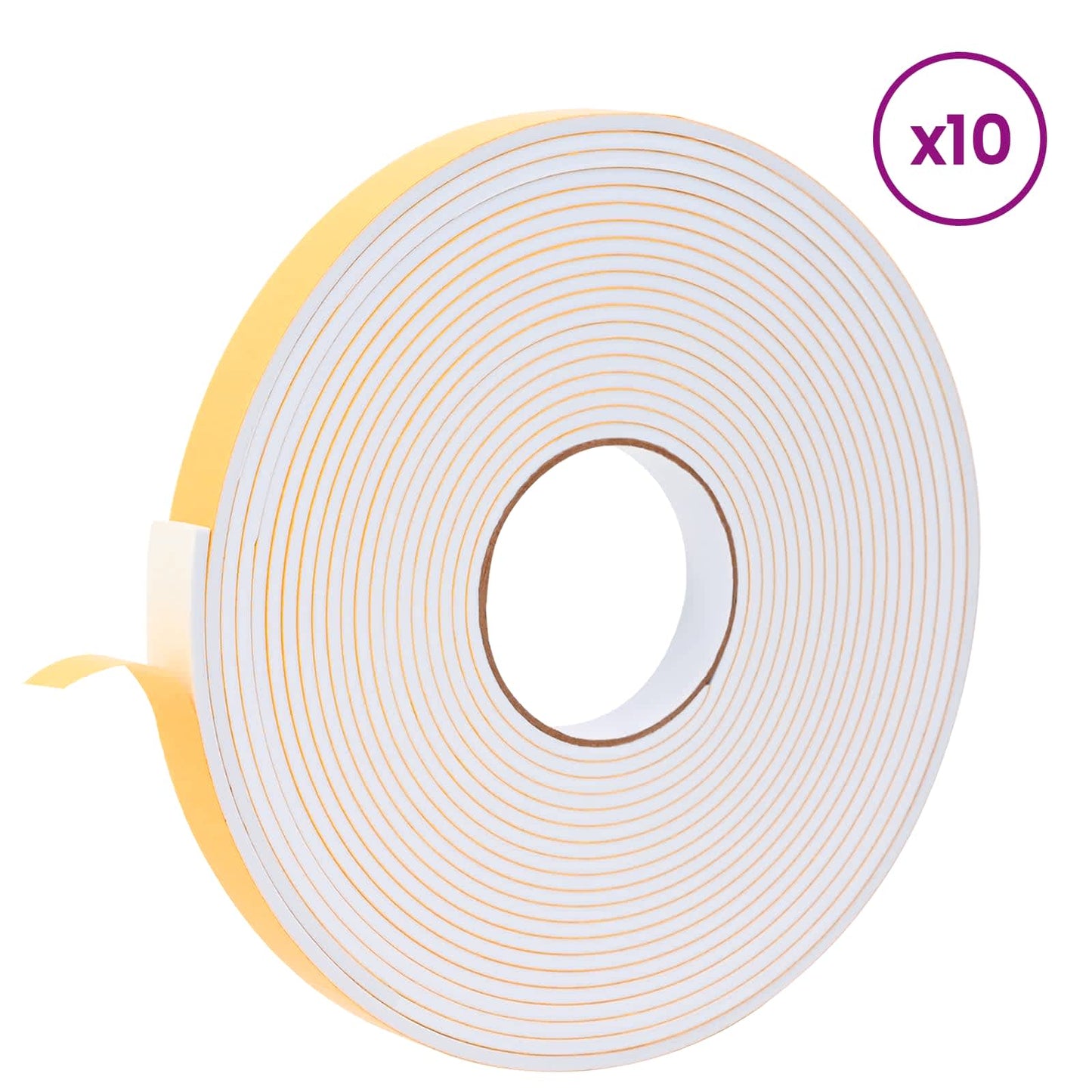 Selvklæbende skum tape 10 pcs Hvid 20mm x 10m CR Skum