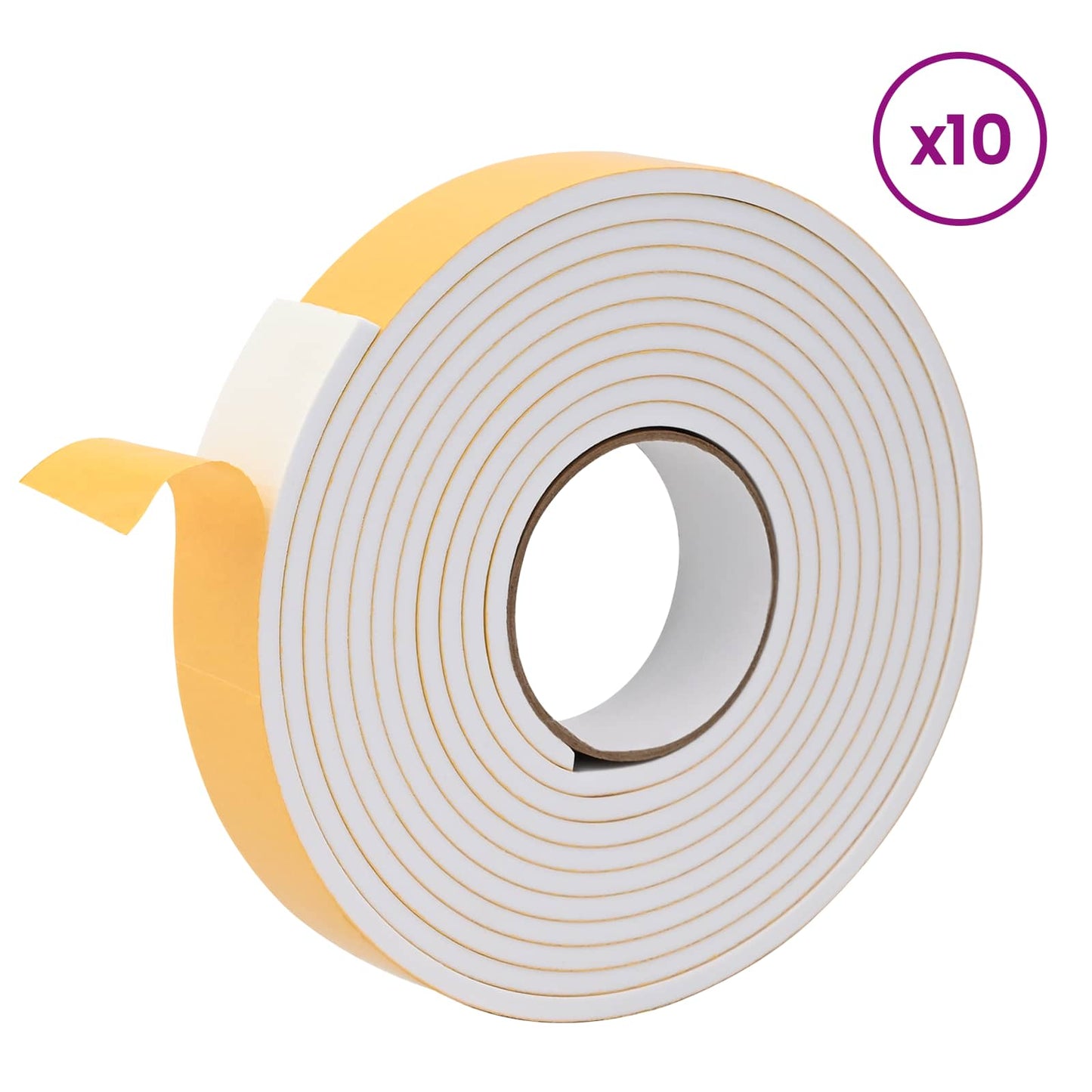 Selvklæbende skum tape 10 pcs Hvid 30mm x 5m CR Skum