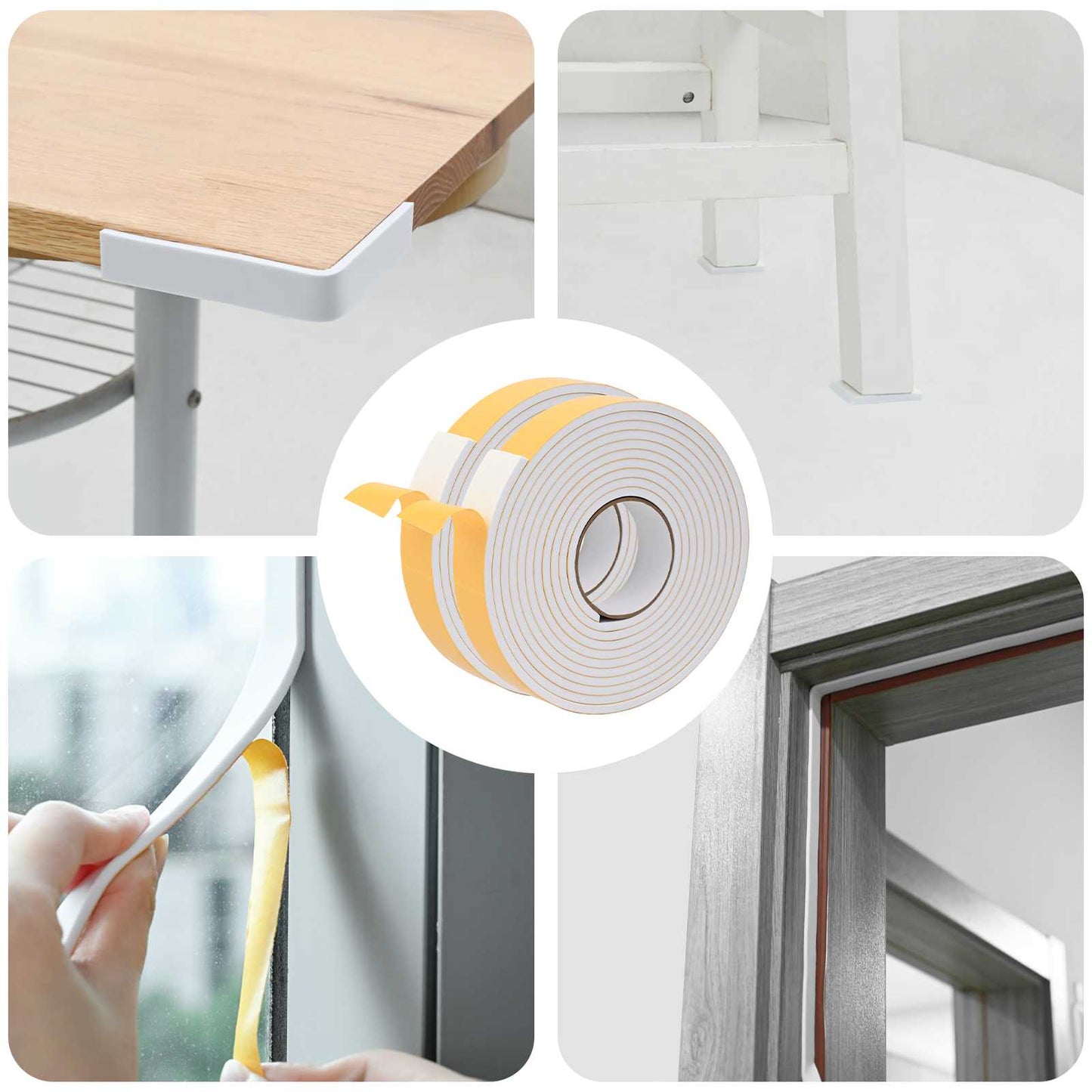 Selvklæbende skum tape 2 pcs Hvid 30mm x 5m CR Skum