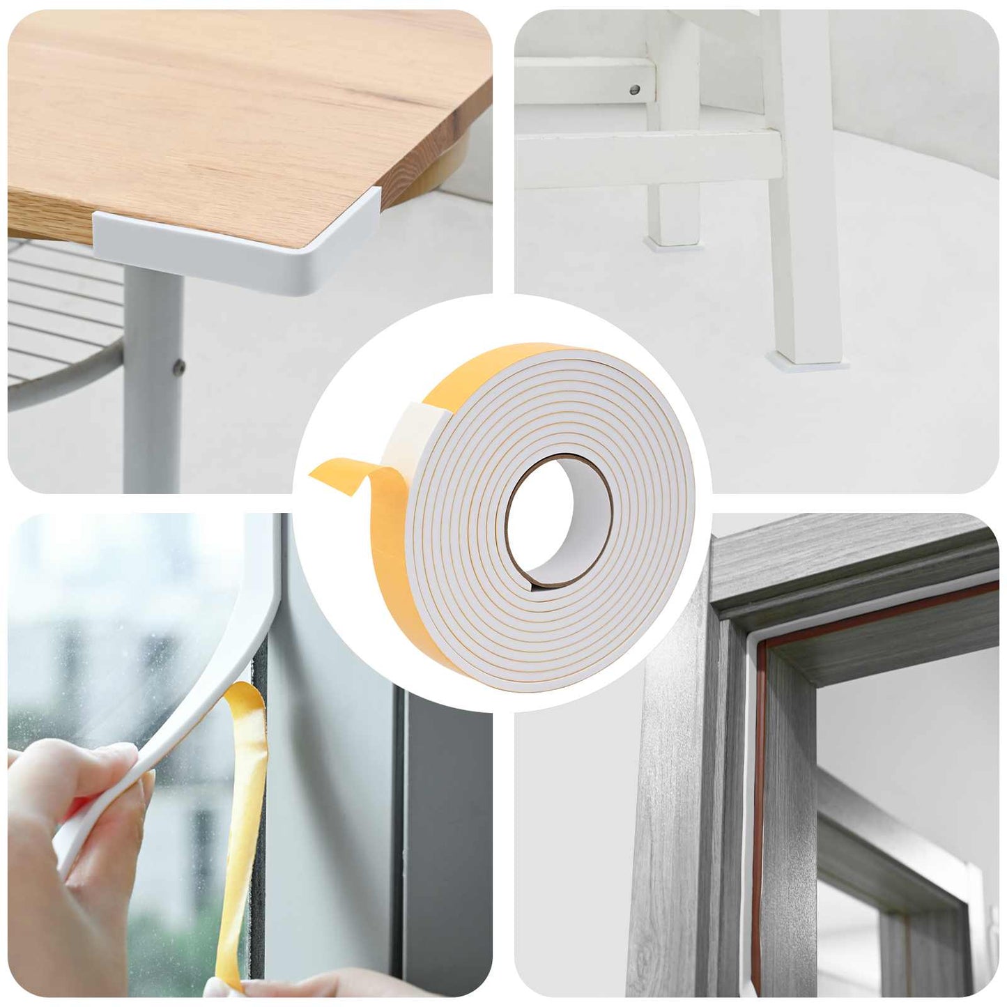 Selvklæbende skum tape 20 pcs Hvid 30 mm x 5 m CR Skum