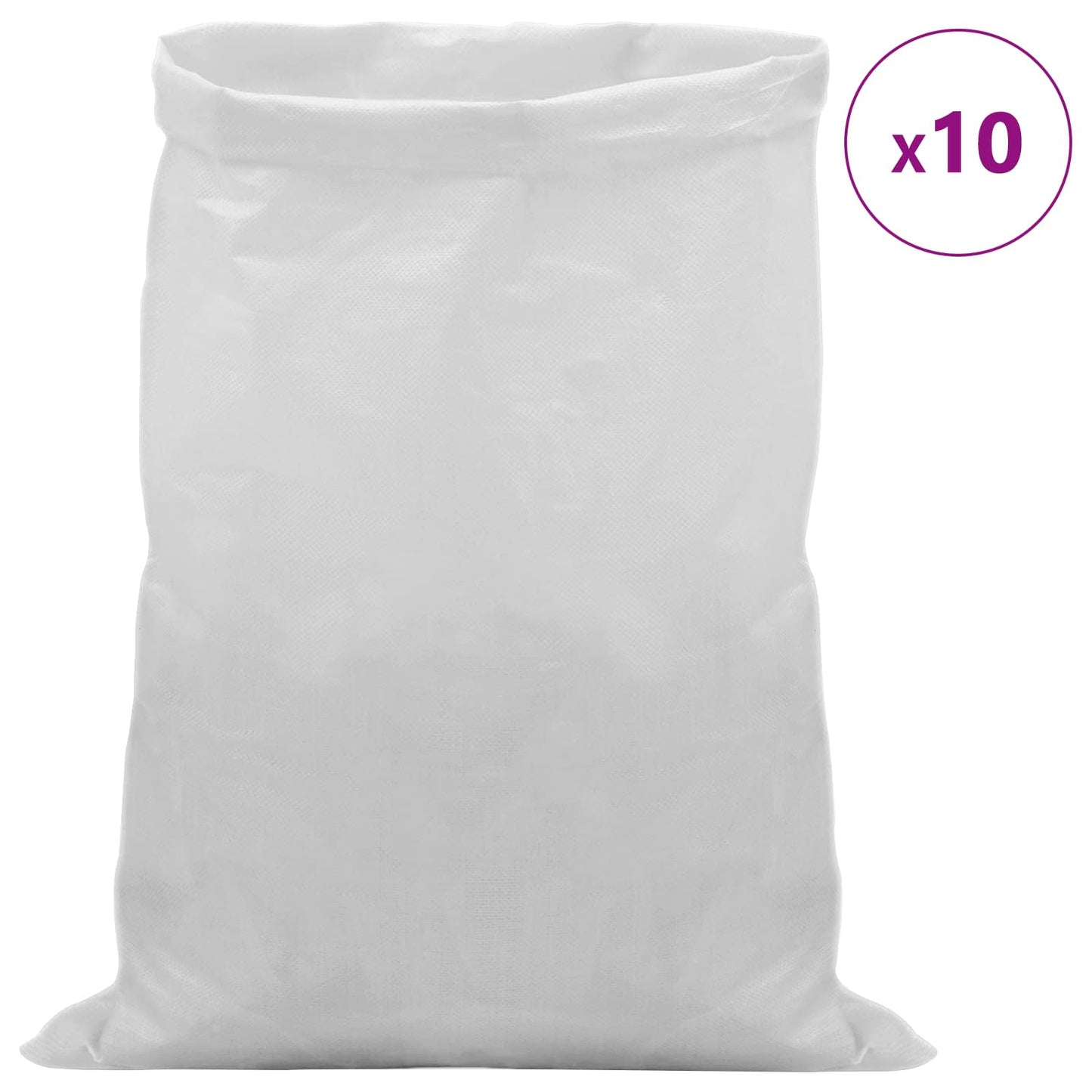 Vevde sække 10 stk. Hvid 50 x 80 cm PP