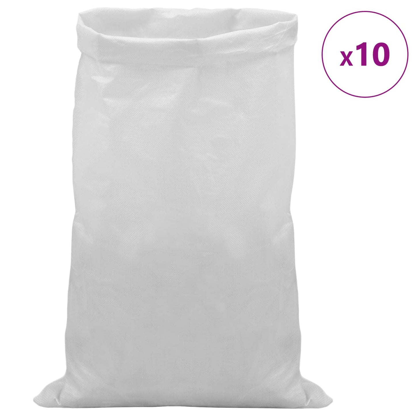 Vevde sække 10 stk. Hvid 70 x 110 cm PP