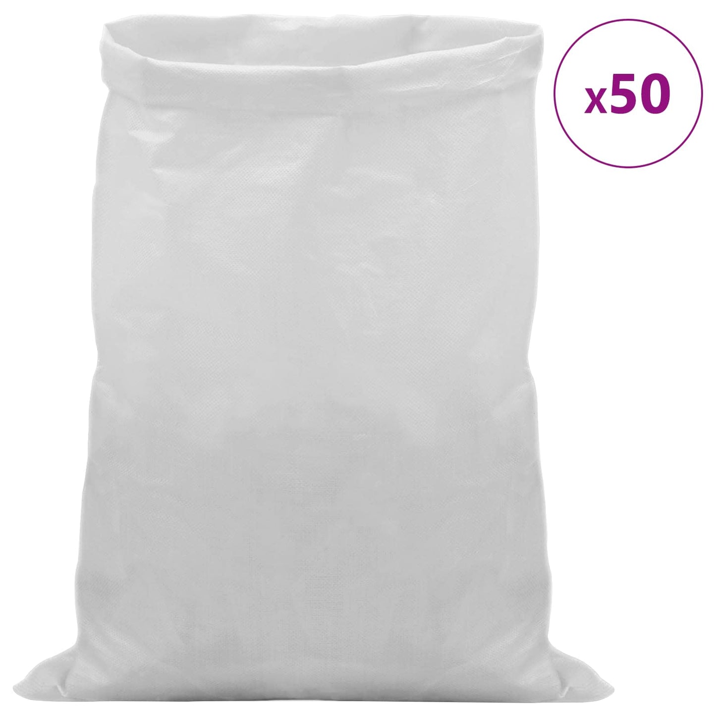Vevde sække 50 stk. Hvid 30 x 45 cm PP