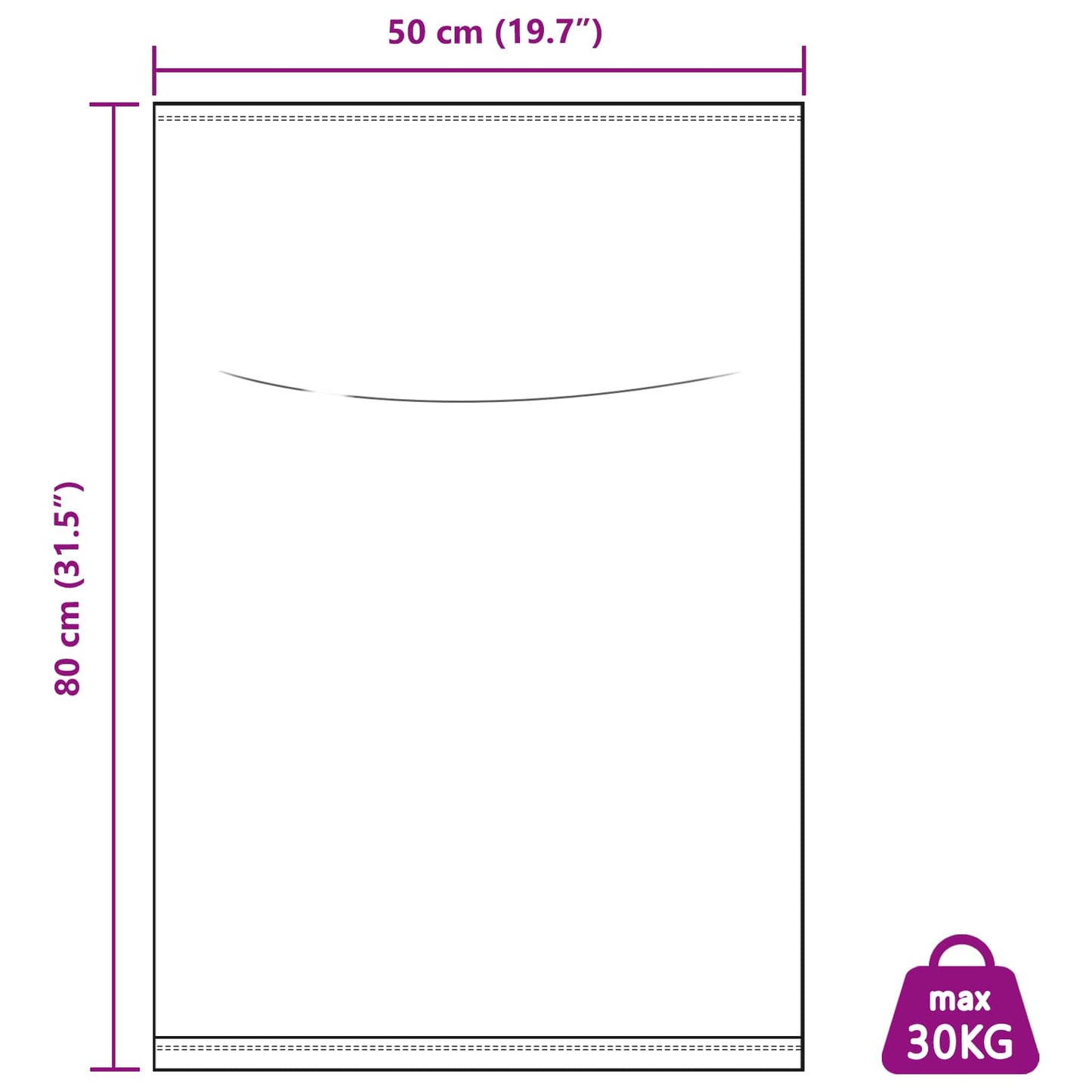Vevde sække 50 stk. Hvid 50 x 80 cm PP